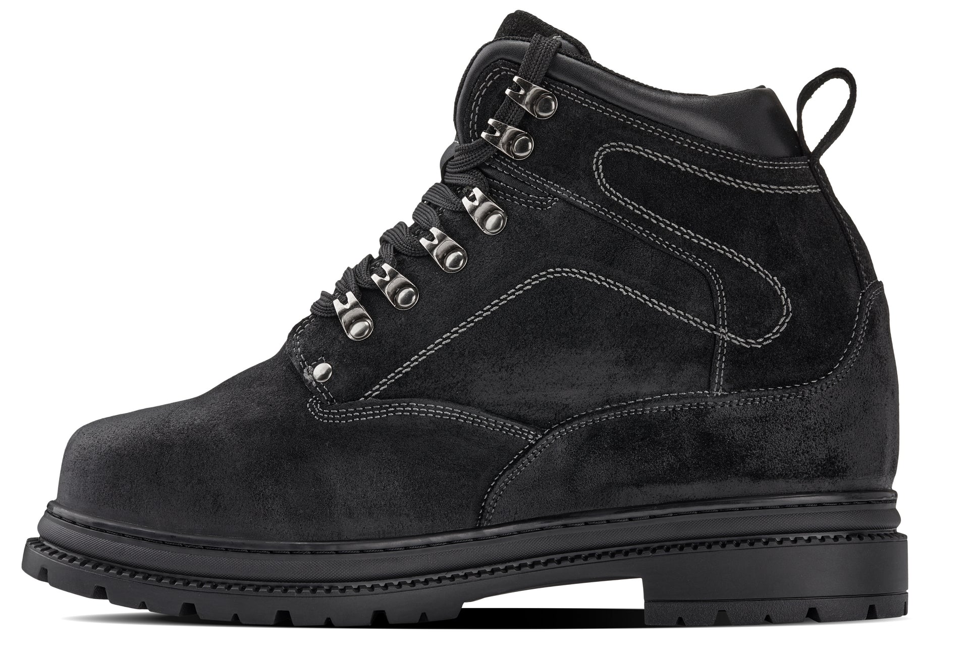 K881802 - 5.2" Taller Black Nubuck Height-Increasing Men's Boots