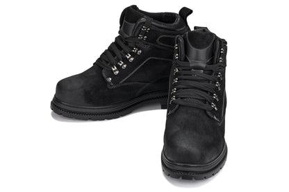 K881802 - 5.2" Taller Black Nubuck Height-Increasing Men's Boots