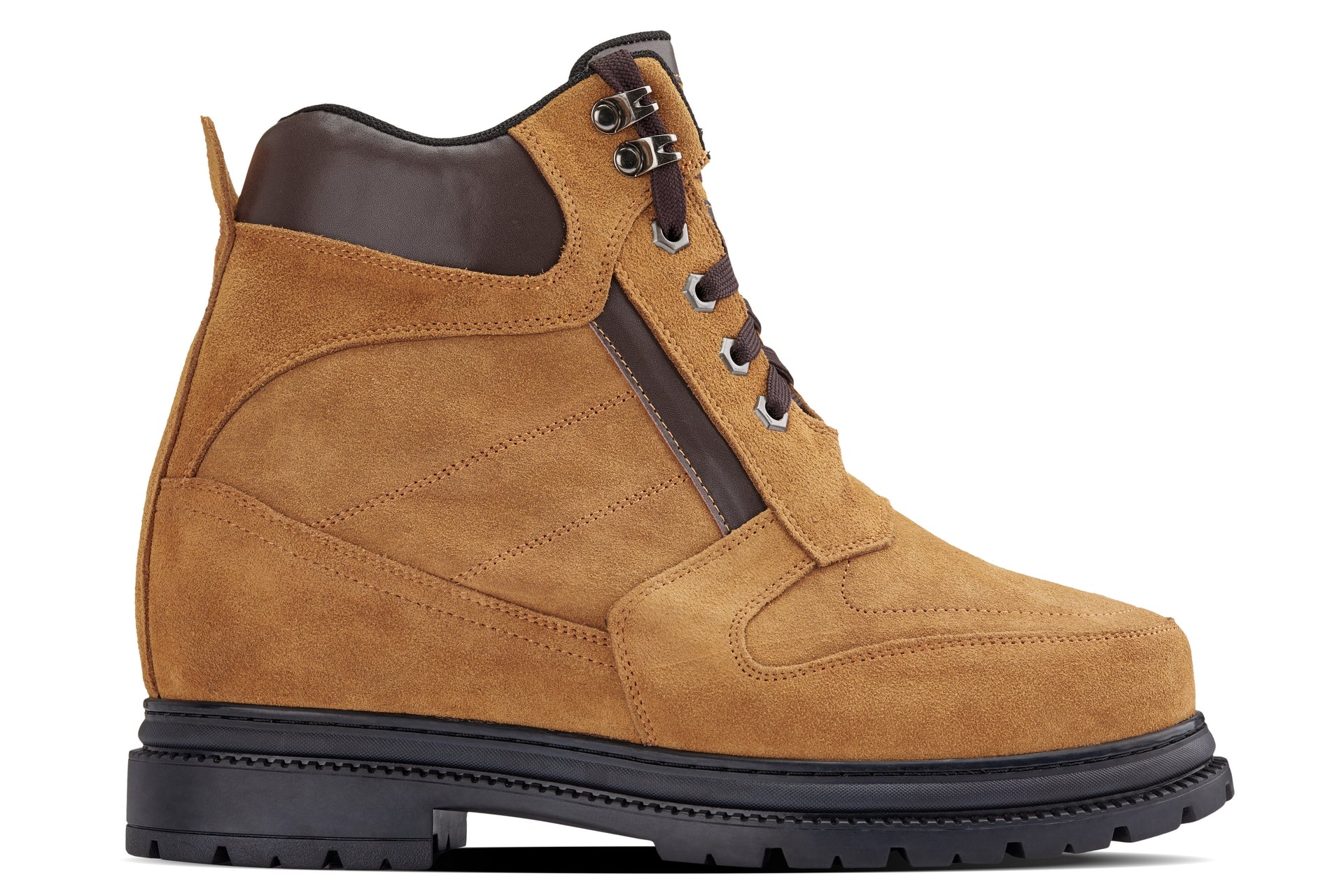 K881803 - 5.2-Inch Taller Brown Nubuck Elevator Men's Boots