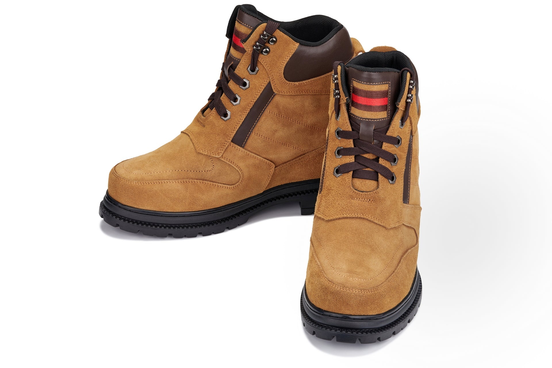 K881803 - 5.2-Inch Taller Brown Nubuck Elevator Men's Boots