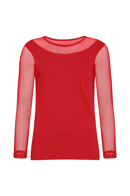 Kim Mesh-Sleeve Top in Pima Modal