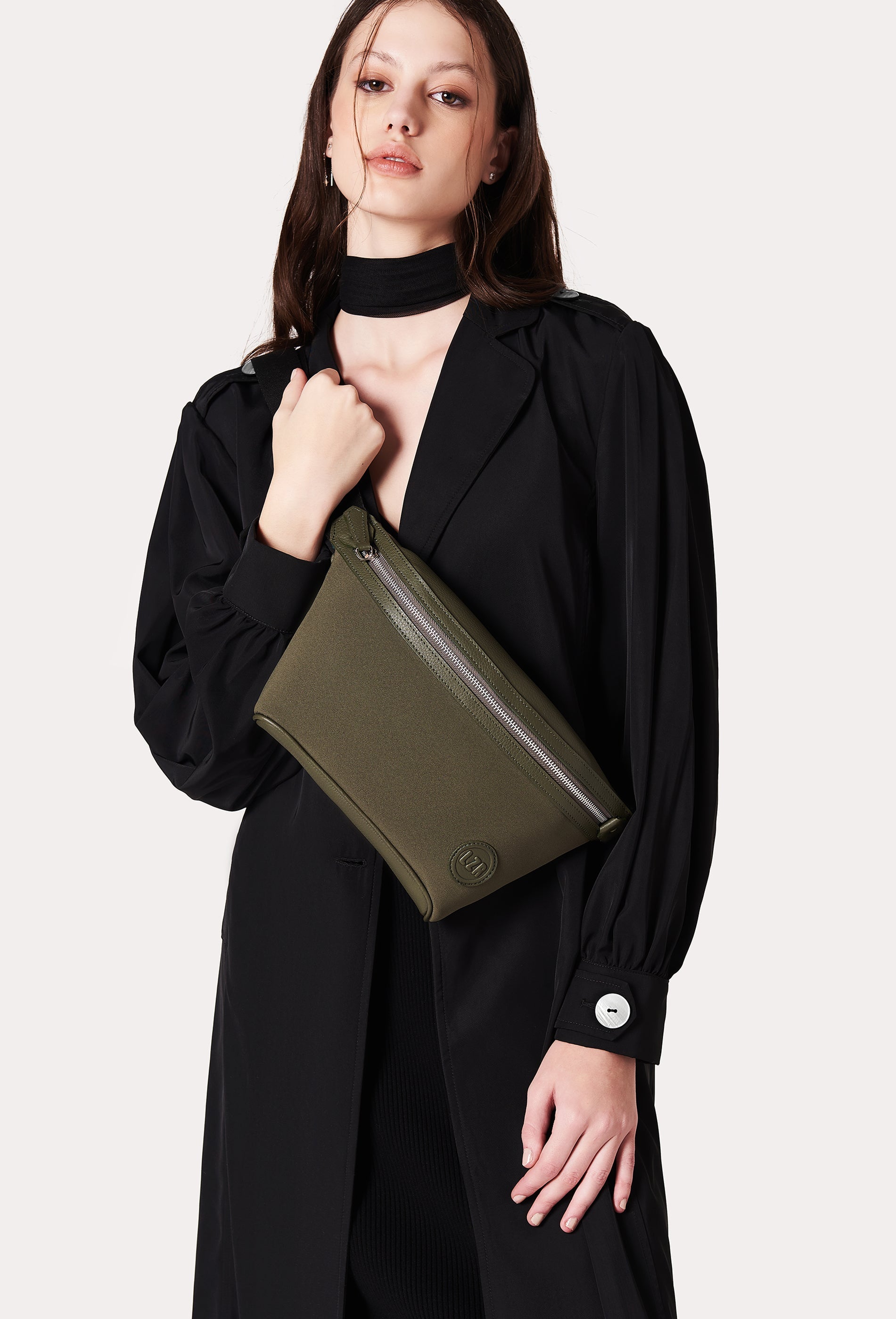 Olive Everyday Neoprene & Leather Belt Bag