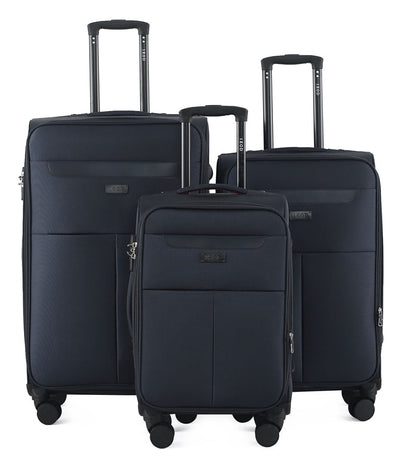 Liam Soft Shell Expandable 3 Piece Spinner Luggage Set with Lock