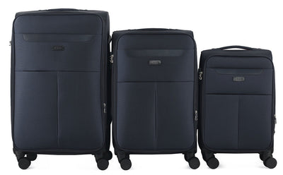 Liam Soft Shell Expandable 3 Piece Spinner Luggage Set with Lock
