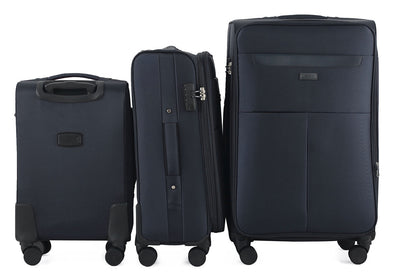 Liam Soft Shell Expandable 3 Piece Spinner Luggage Set with Lock
