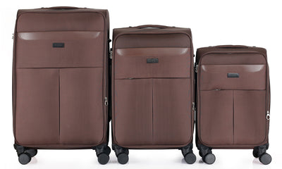 Liam Soft Shell Expandable 3 Piece Spinner Luggage Set with Lock