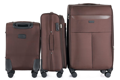 Liam Soft Shell Expandable 3 Piece Spinner Luggage Set with Lock