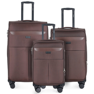 Liam Soft Shell Expandable 3 Piece Spinner Luggage Set with Lock