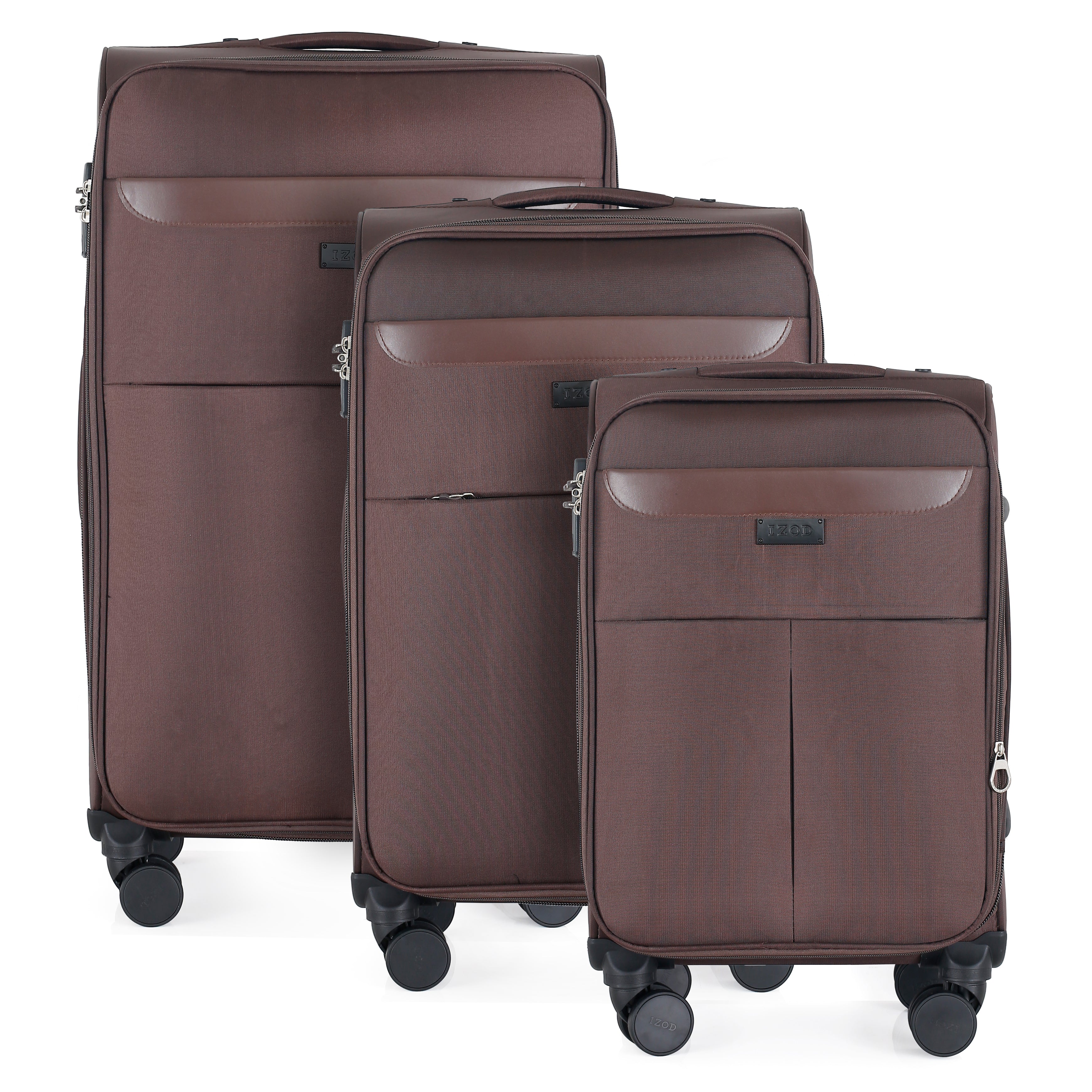 IZOD Liam Soft Shell 3 Piece Luggage Set with Combo Lock