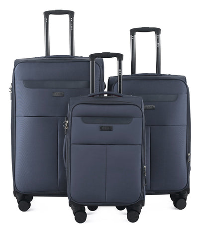 Liam Soft Shell Expandable 3 Piece Spinner Luggage Set with Lock