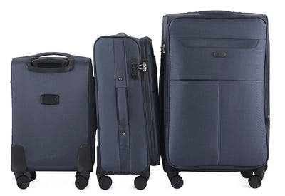 Liam Soft Shell Expandable 3 Piece Spinner Luggage Set with Lock