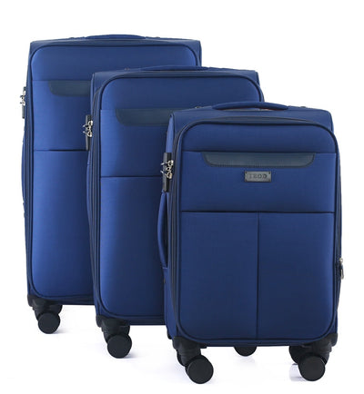 Liam Soft Shell Expandable 3 Piece Spinner Luggage Set with Lock
