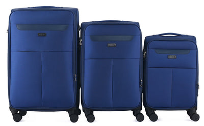 Liam Soft Shell Expandable 3 Piece Spinner Luggage Set with Lock