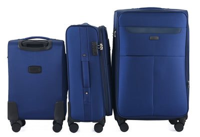 Liam Soft Shell Expandable 3 Piece Spinner Luggage Set with Lock