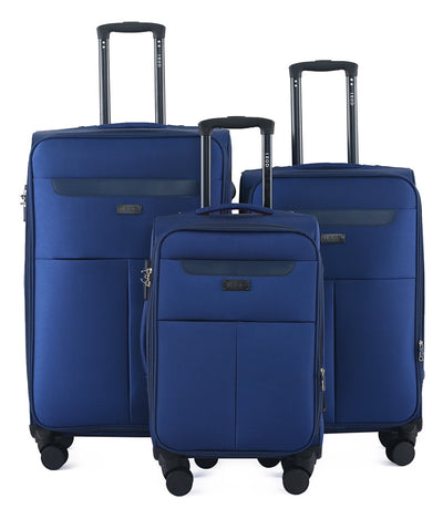Liam Soft Shell Expandable 3 Piece Spinner Luggage Set with Lock