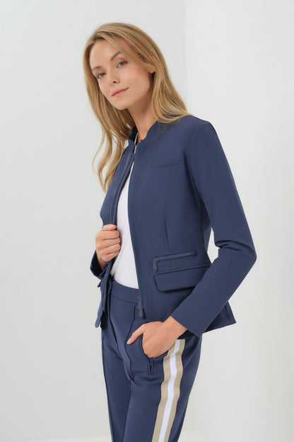 Gisela Aeroflow Zip Front Twill Blazer
