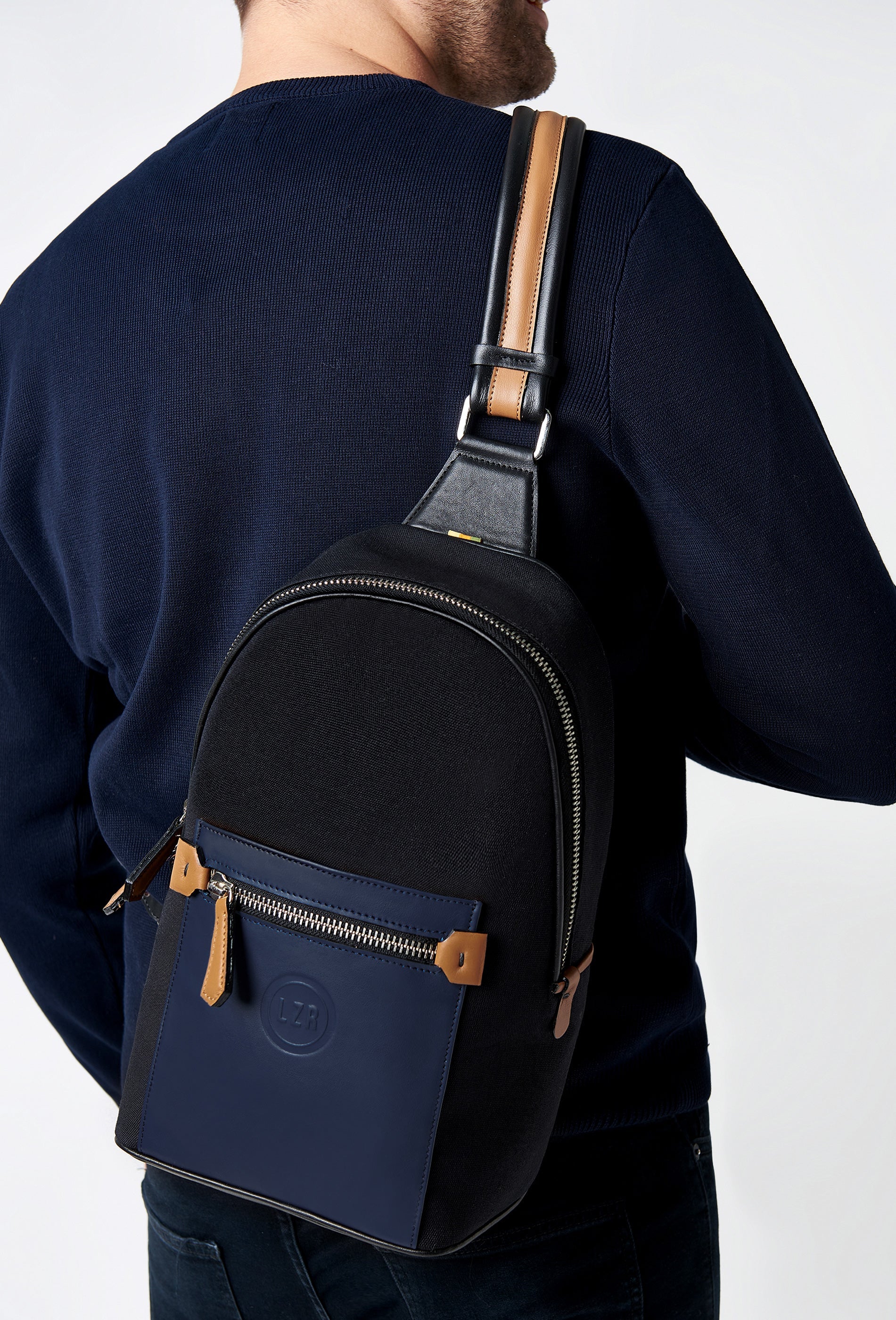 Canvas & Leather Sling Bag