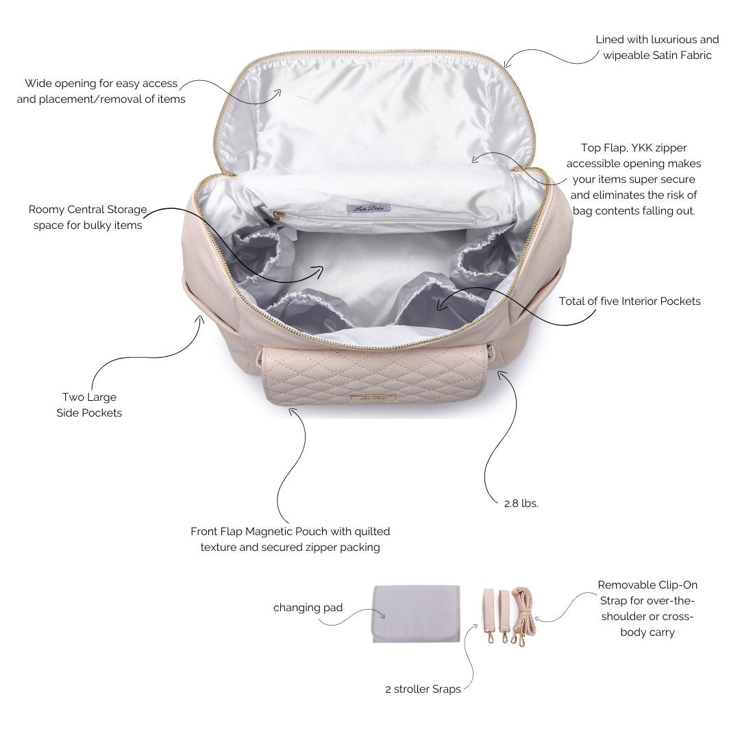 Monaco Diaper Bag | Pastel Pink