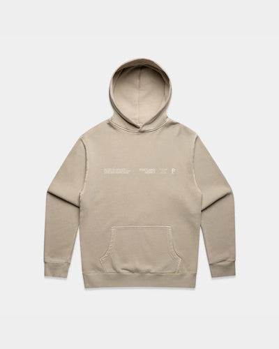 Sueded Slogan Hoodie - Taupe