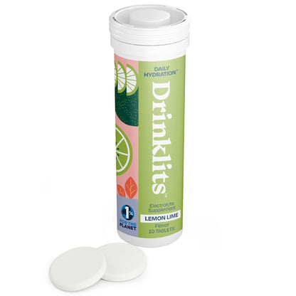 Lemon Lime Electrolyte Tablets for Daily Hydration (8 Tubes, 80 Servings)