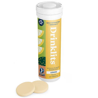Lemon Immunity Tablets for Daily Immune Support (8 Tubes, 80 Servings)
