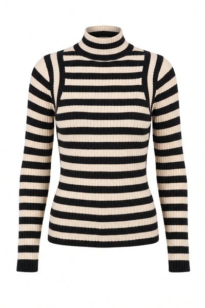 Linh Engineered Stripe Sweater Top