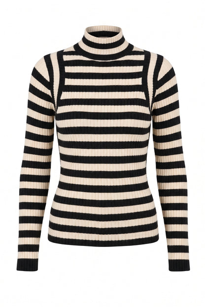 Linh Engineered Stripe Sweater Top