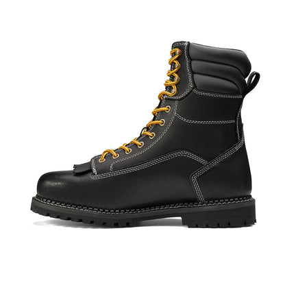 Logger 8” Men’s Waterproof Work Boot for Men - Black