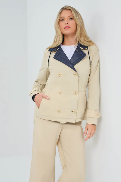 Lexie Performance Cotton & Nylon Reversible Trench Jacket
