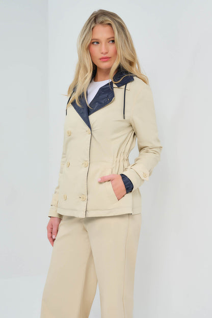 Lexie Performance Cotton & Nylon Reversible Trench Jacket
