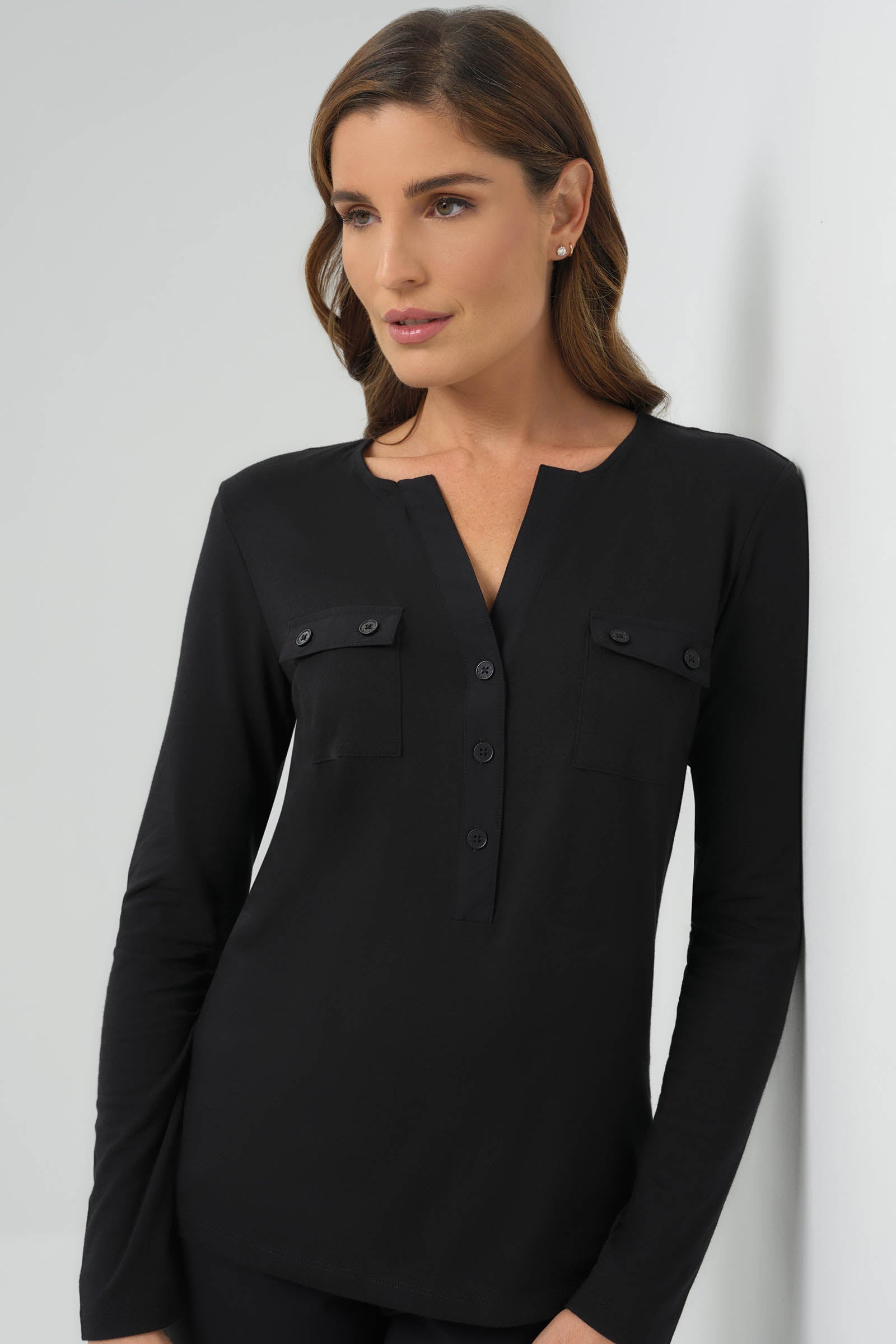 Calista Roll up Henley Top