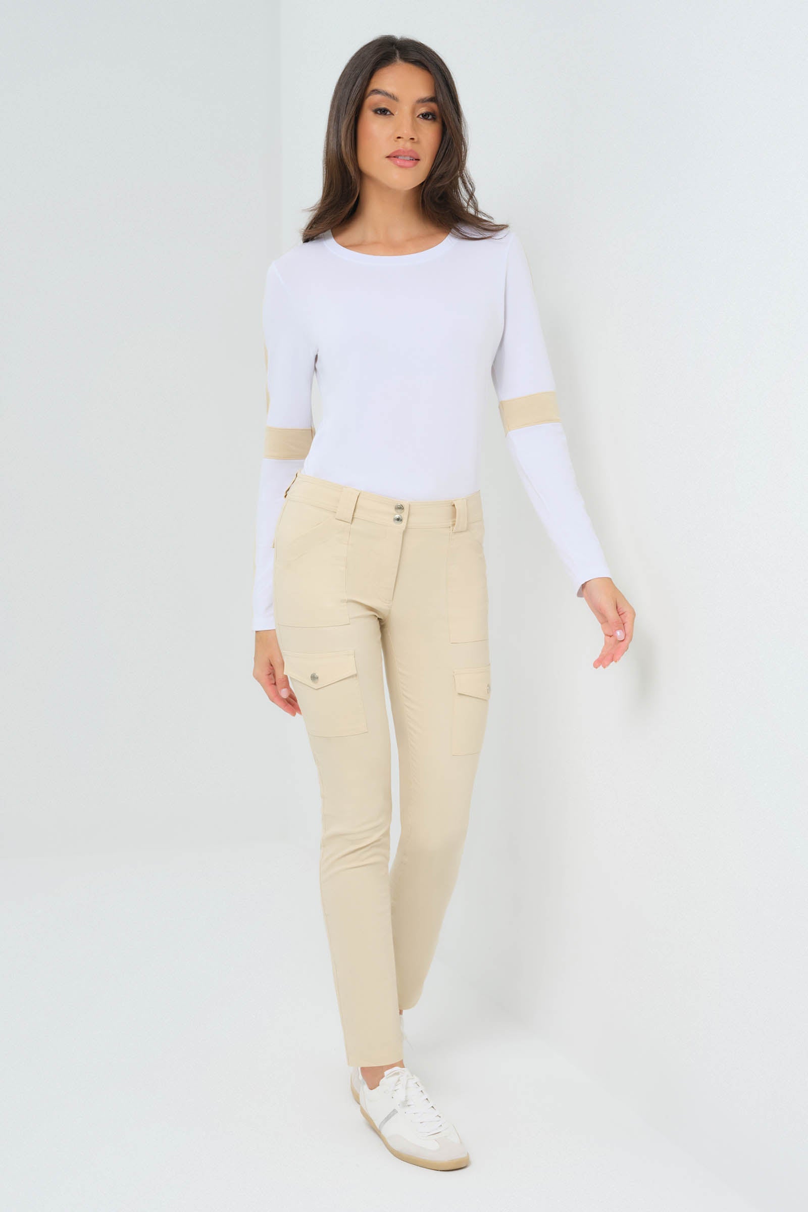 Kate Skinny Cargo Pant in Wheat