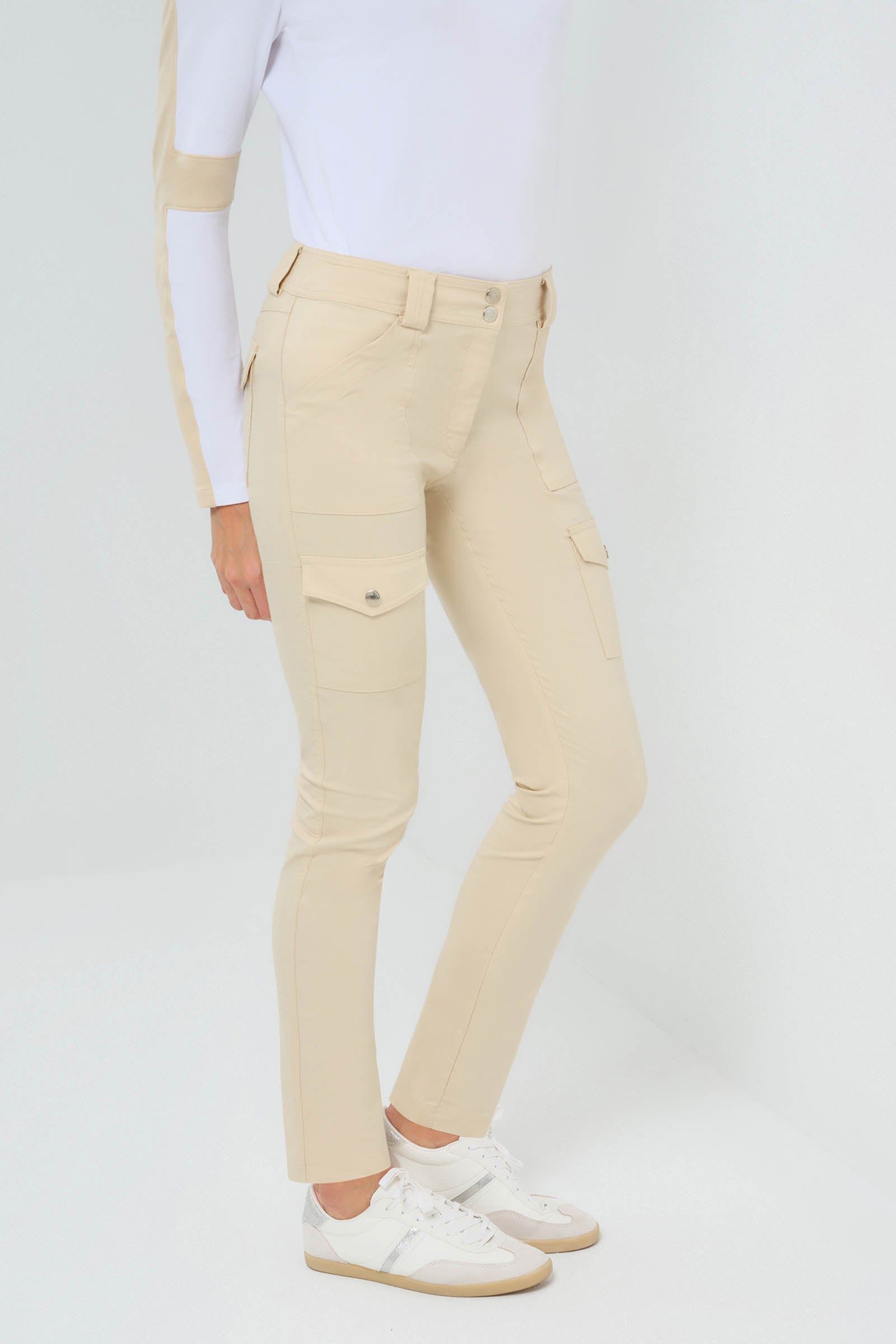 Kate Skinny Cargo Pant in Wheat
