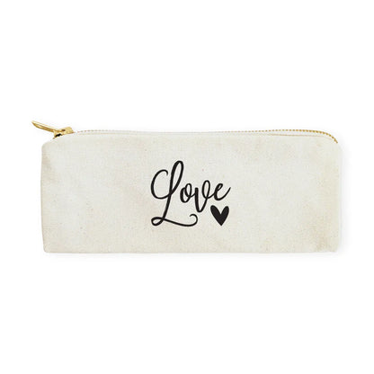 Love Cotton Canvas Pencil Case and Travel Pouch