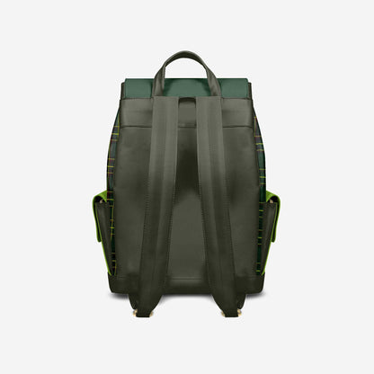 Luxury Vegan Backpack TARTAN GREEN EDGE – BYMANYC ® New York