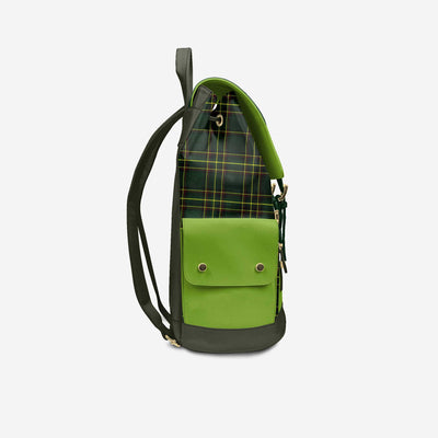Luxury Vegan Backpack TARTAN GREEN EDGE – BYMANYC ® New York