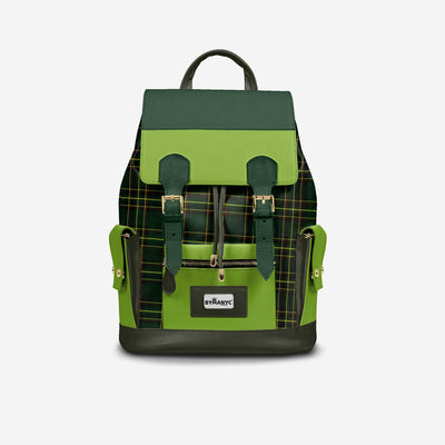 Luxury Vegan Backpack TARTAN GREEN EDGE – BYMANYC ® New York