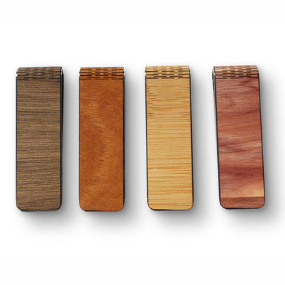 Slim Money Clip, Stainless-Steel & Hardwood (LEAVENWORTH)