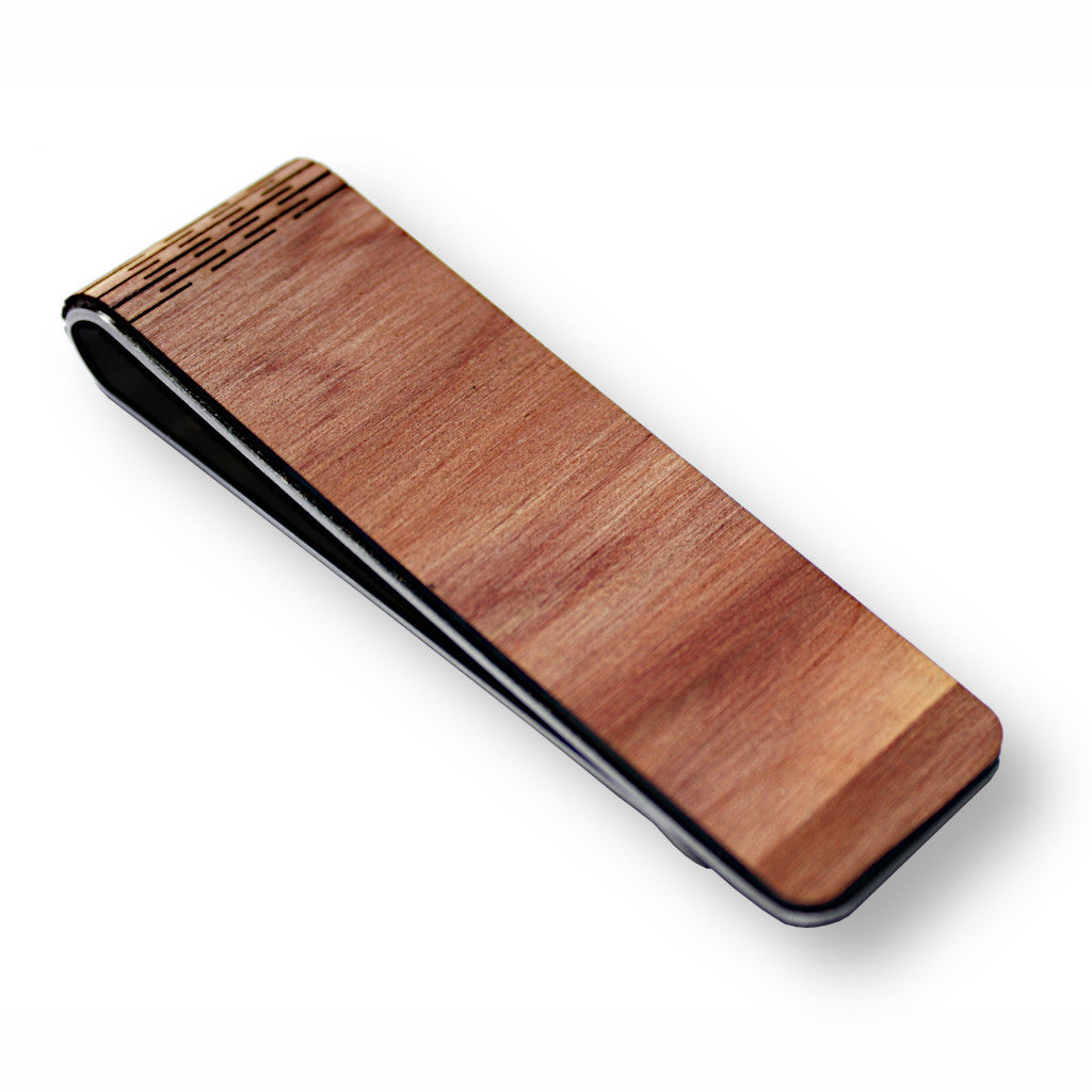 Slim Money Clip, Stainless-Steel & Hardwood (LEAVENWORTH)