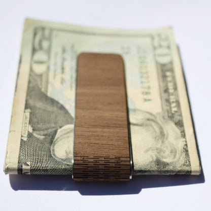 Slim Money Clip, Stainless-Steel & Hardwood (LEAVENWORTH)