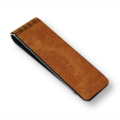 Slim Money Clip, Stainless-Steel & Hardwood (LEAVENWORTH)