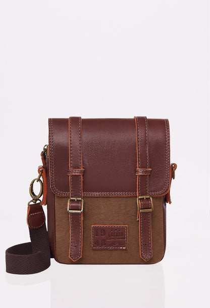 Coffee Canvas Crossbody Bag “Otto”