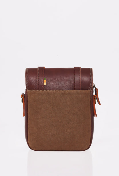 Coffee Canvas Crossbody Bag “Otto”