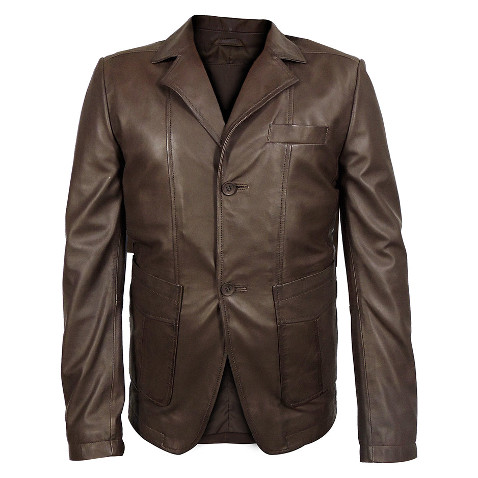 Macron Mens New Zealand Leather Blazer