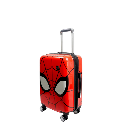 Marvel Spiderman Mask FŪL 21" Hard Rolling Luggage, Red