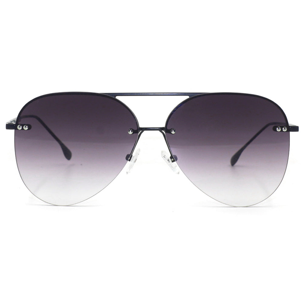 Megan 2 - Faded Black Metal Aviator Sunglasses