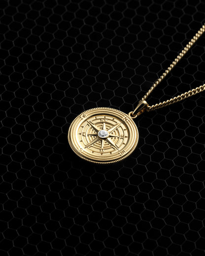 Compass Pendant - 14K Gold