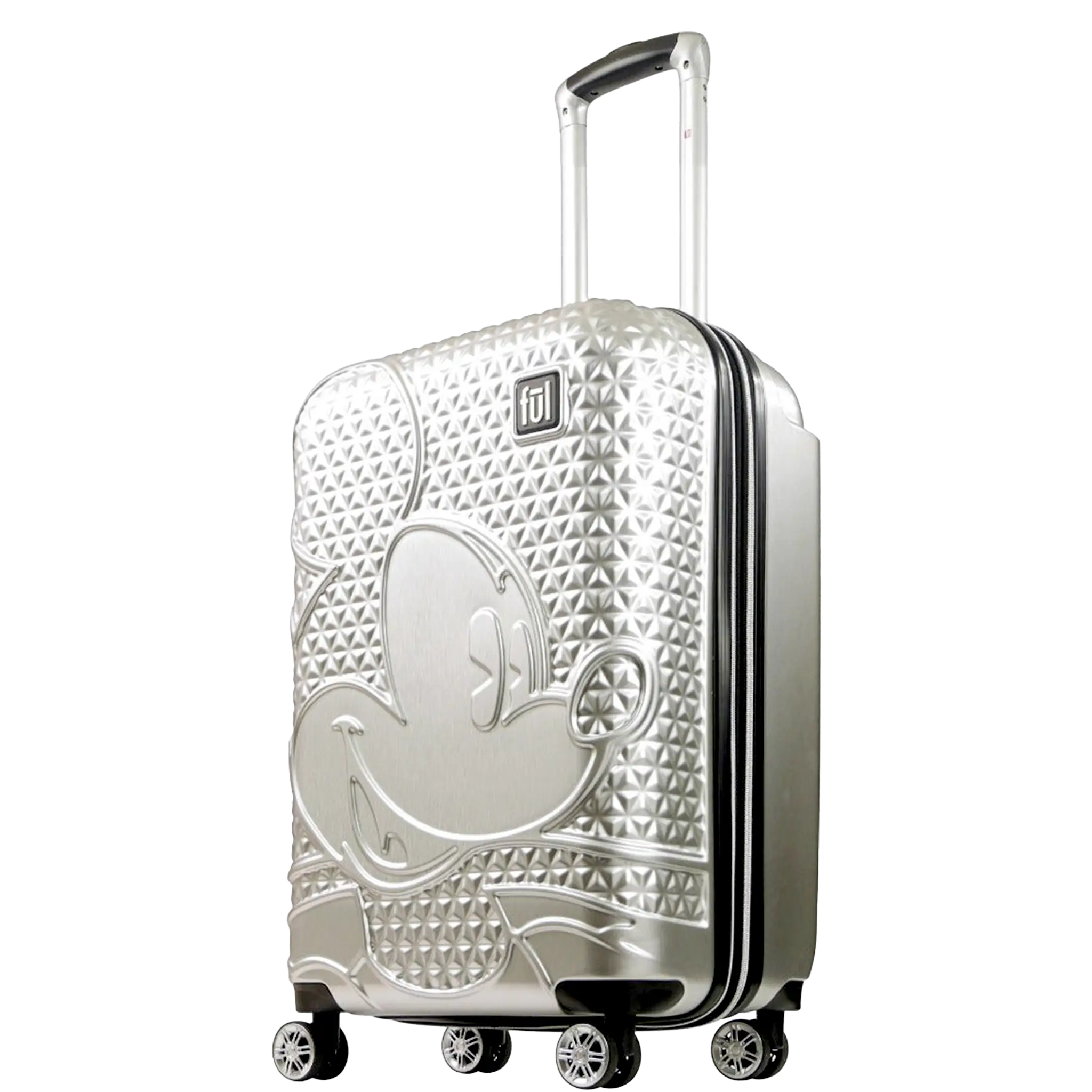 Mickey Mouse Rolling Luggage FŪL Disney Luggage 26" Silver