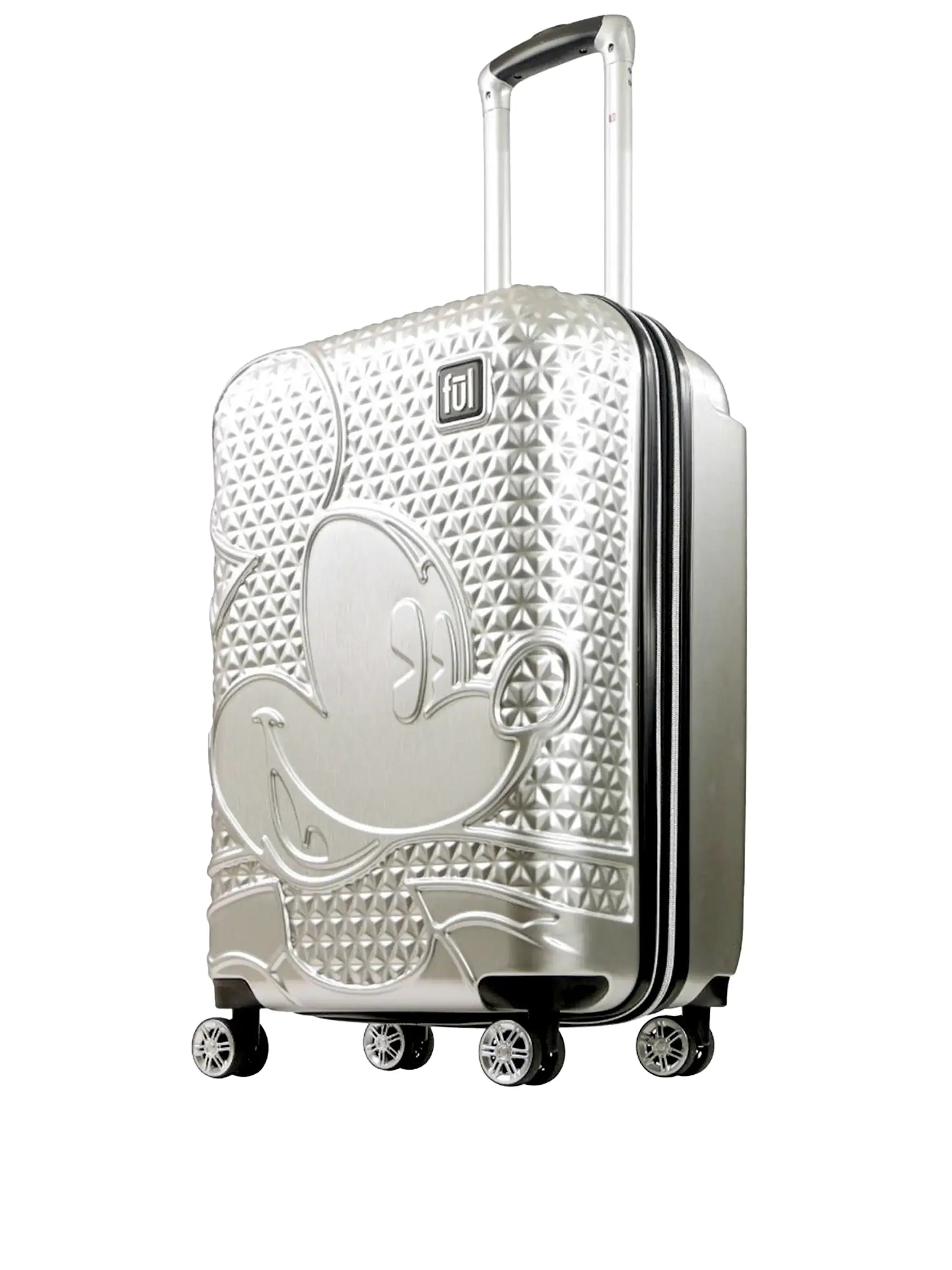 Mickey Mouse Rolling Luggage FŪL Disney Luggage 26" Silver