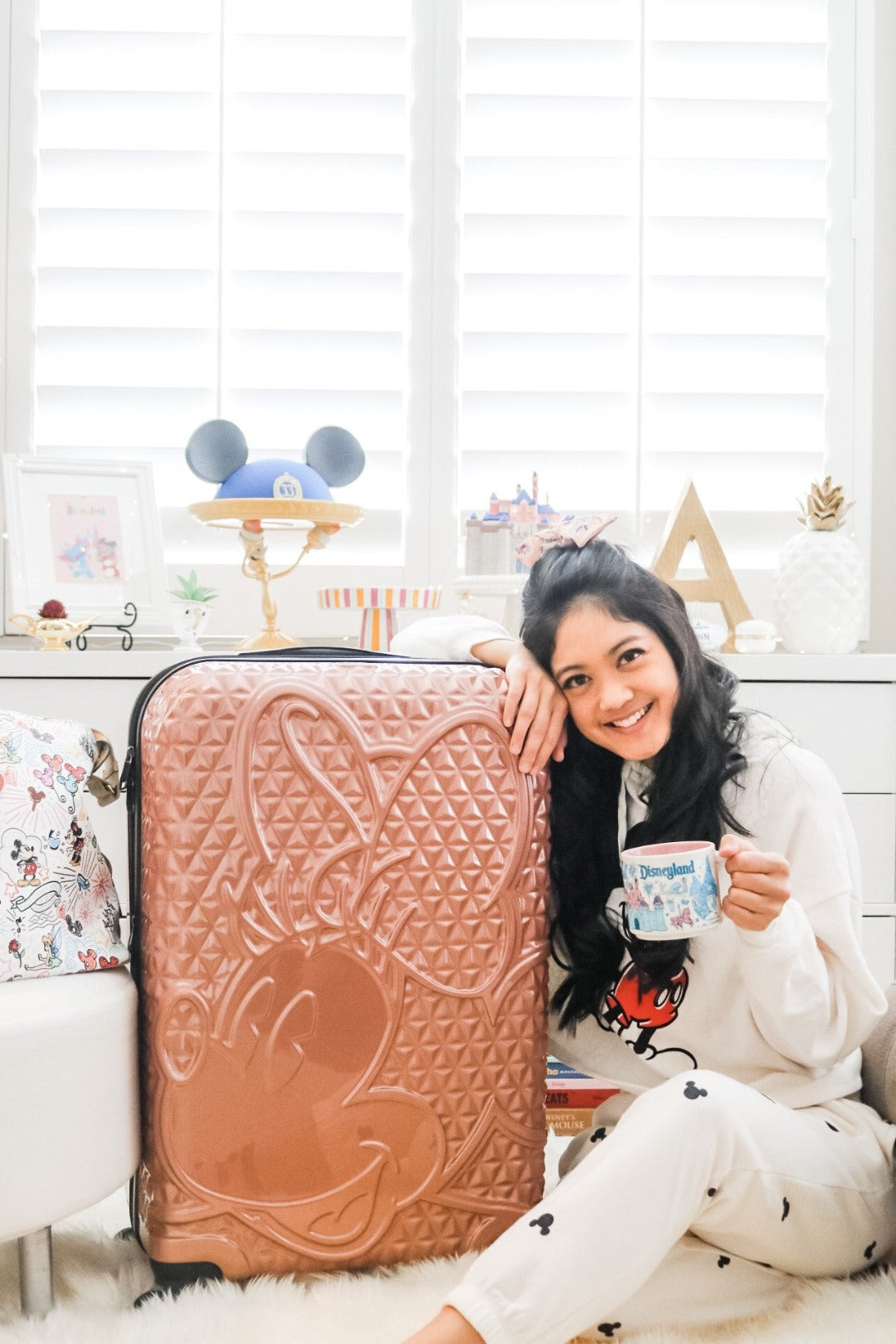 Disney Minnie Mouse Rolling Luggage 3 Piece Set Rose Gold